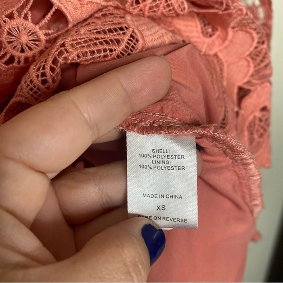 Alexia Admore Pink Contrast Crochet Lace Fit & Flare Mini Dress Size XS - Picture 9 of 12